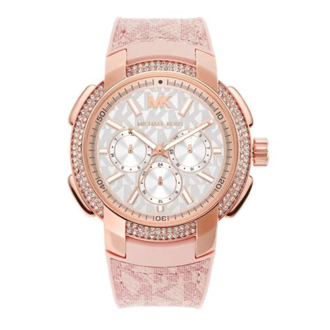 michael kors pink rubber watch|Michael Kors rhinestone watch.